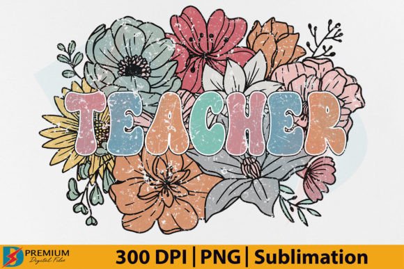 Download Retro Teacher PNG, Floral Flower Design - Flower design Collection