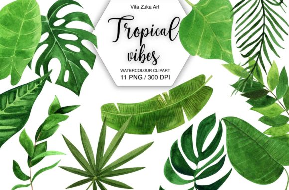 Download Watercolor Tropical Leaves Clipart - Leaves clipart Collection
