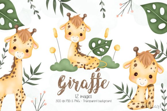 Download Giraffe and Tropical Leaves Clipart - Leaves clipart Collection