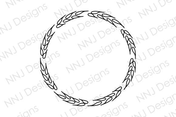 Download Circle Wreath Outline Leaves Frame - Outline Collection