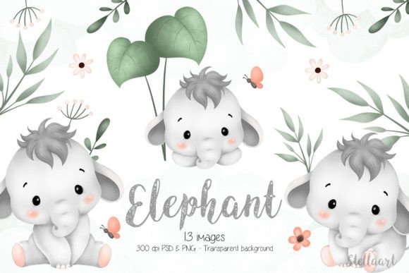 Download Elephant and Tropical Leaves Clipart - Leaves clipart Collection
