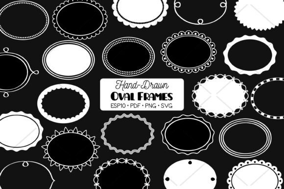 Download Oval Frames White | Hand Drawn Border - Oval Collection