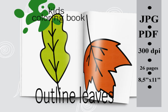 Download Outline Leaves Kids Coloring Book - Outline Collection