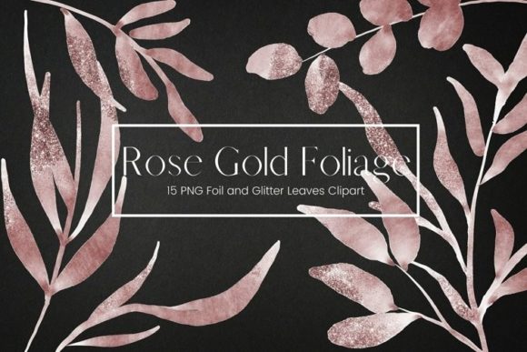 Download Rose Gold Foil Glitter Leaves Clipart - Leaves clipart Collection