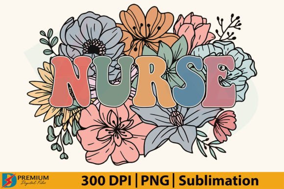Download Retro Floral Nurse PNG, Flower Design - Flower design Collection