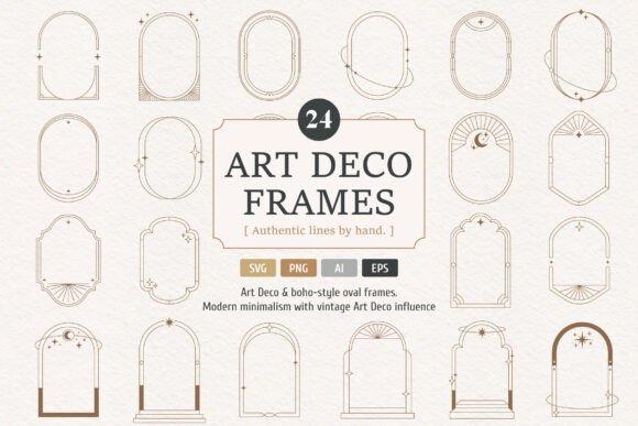 Download Minimal Art Deco Frames Oval Borders - Oval Collection