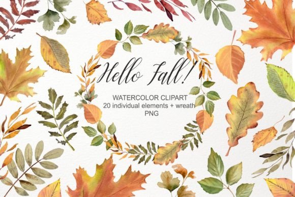 Download Fall Leaves Clipart. Watercolor Autumn - Leaves clipart Collection