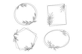 Download Floral Frames in Outline Style - Outline Collection