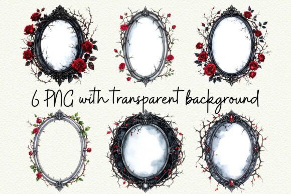 Download Oval Mirror Frame Dark Romance Clipart - Oval Collection