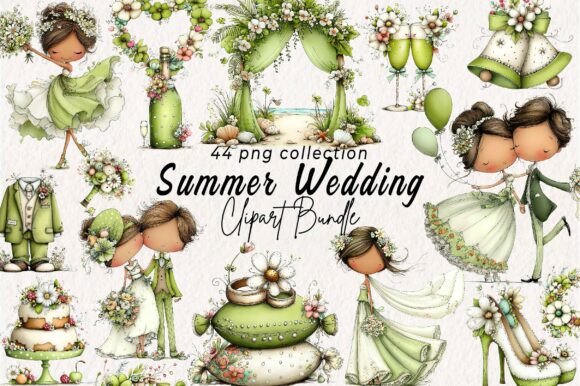 Download Whimsical Summer Wedding Clipart - Premium Resources