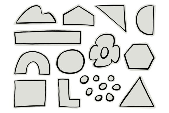 Download Hand Drawn Basic Shape Outline Set Art - Outline Collection