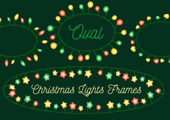 Download Oval Christmas Lights Frame PNG Border - Oval Collection