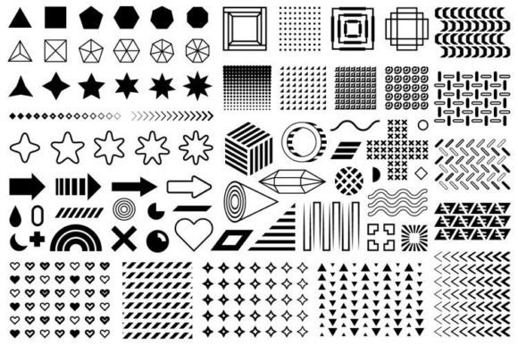 Download Black Memphis Set, Geometric Designs - Memphis Collection