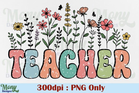 Download Retro Teacher PNG, Floral Flower Design - Flower design Collection