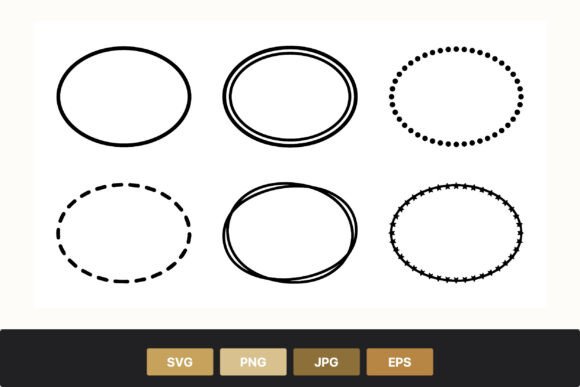 Download Oval Frame Borders Black Line Set - Oval Collection