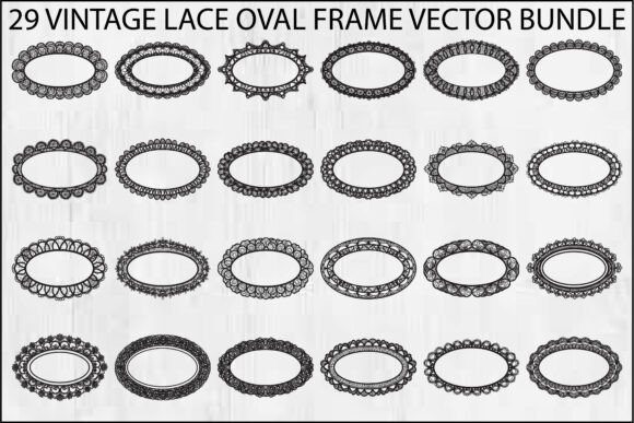 Download Vintage Lace Oval Frame Bundle - Oval Collection