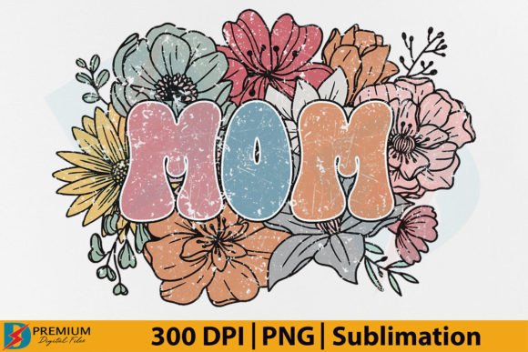Download Retro Mom PNG, Mama Floral Flower Design - Flower design Collection