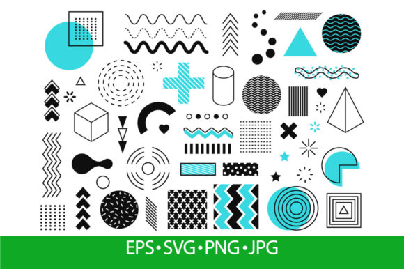 Download Memphis Graphic Abstract Elements - Memphis Collection