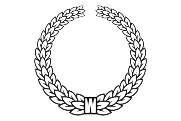 Download Laurel Wreath. Black Outline Leaves. Bad - Outline Collection