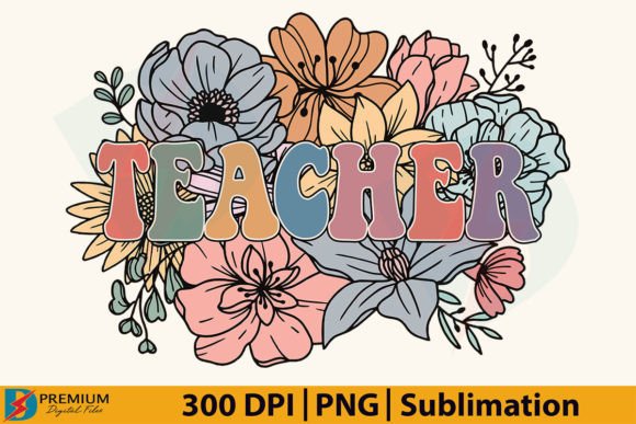 Download Retro Floral Teacher PNG, Flower Design - Flower design Collection