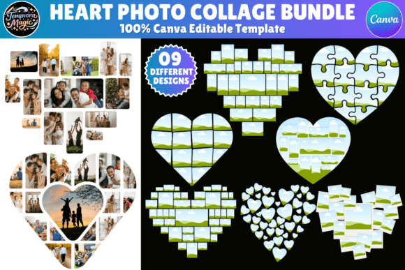 Download Heart Photo Collage Editable Template - Collage Collection